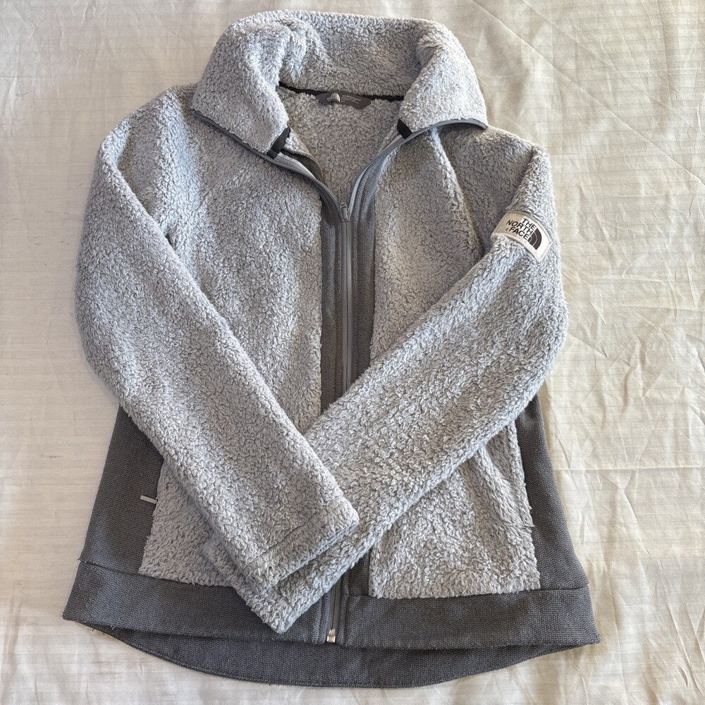 The North Face Women’s Fleece Jacket Gray Full Zip Soft Pile Size S.